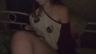 cute girl alone in his bed