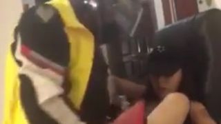 Asian Camgirl Teen fucks delivery guy