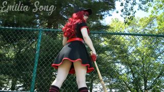 EmiliaSong Batwoman Cosplay Public Masturbation