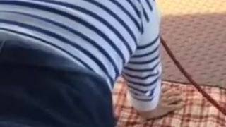 asian slave dog leashed and fucked in public