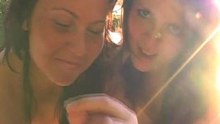 Blowjob and handjob at lake