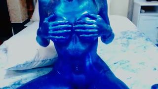 Blue body paint