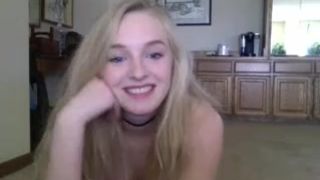 super hot blondy masturbates banana