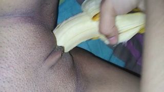 Colombian teen nude - Bella toying with banana