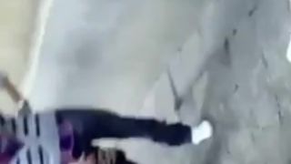 Group teasing on the street - real amateurs
