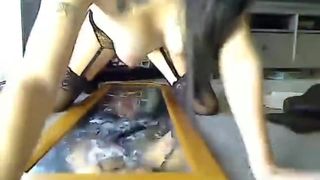 MandyMetal - Squirts While Riding Her Dildo