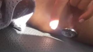 Dirtybabygirl bates in the car with plug in