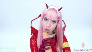 Lana Rain - Zero Two Blowjob Cum Swallow Obsession