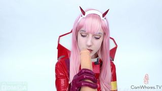 Lana Rain - Zero Two Blowjob Cum Swallow Obsession
