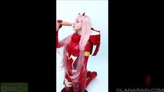 Lana Rain - Zero Two Blowjob Cum Swallow Obsession