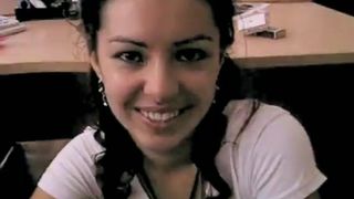 Charming girl sucks lover's dick in his law office