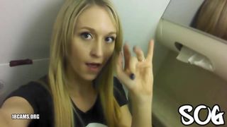 GingerBanks Airplane Bathroom Public Masturbation