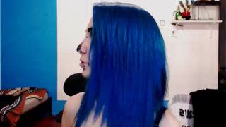 darkblue_trip, 2 girls, dancing, blue hair, punk, tats