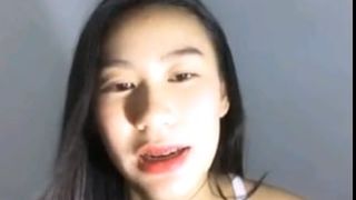 High school Thai girl talk and masturbate with Fan