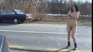 Naked on the road