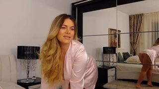 Mayasolo in pink satin dressing gown