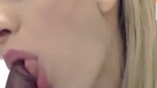 she blow pink dildo so so hot