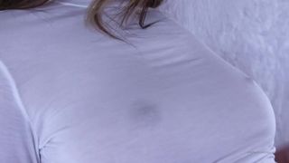 Nice babe wet tshirt boobs show