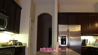 MandyLohr fucks dildo on countertop