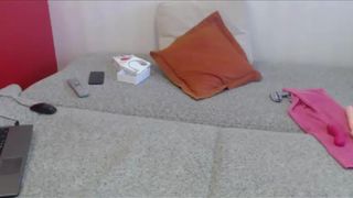 Blonde with pink pussy plays in doggy style