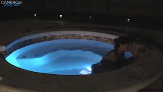 LaceyBlack & DaniSpice - Hot tub fun in the dark