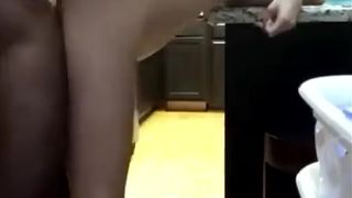 Interracial Teen Couple Fuck in Kitchen