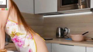 Coy_Amina in apron and thong 1 on Day 66