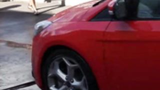 car wash with sexy girl