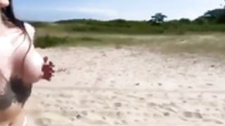 Sun sand and hot boobies