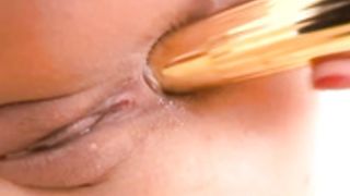 Polina plays with dildo
