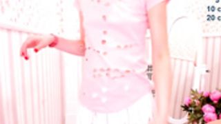 shy__mia 210602 cute girl shreds her clothes w scissors