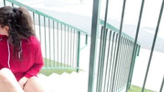 NN caught masturbating on porch