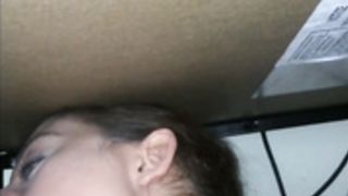 roommate blowjob while talking