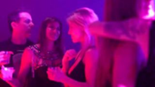 Naked News girls in a strip club