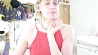 belle_jlou strip and curved steel dildo cumshow