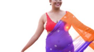 megha deep cut saree fashion nipple slip