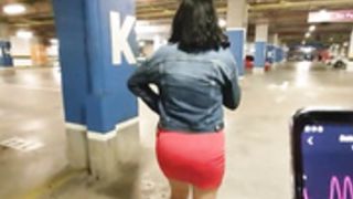 Playing with a toy at walmart