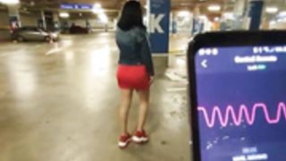 Playing with a toy at walmart