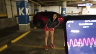 Playing with a toy at walmart