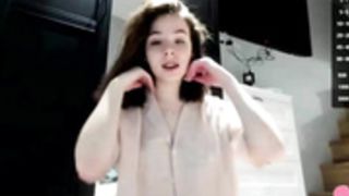 kiraknowles 210615 new shy girl shows panty, hand bra