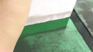 Thai girl have public sex on rooftop