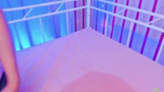Annbarby On Knees Sucking Clear Dildo & Masturbates