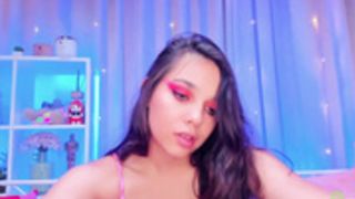 Annbarby On Knees Sucking Clear Dildo & Masturbates
