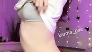 Cute girl striping