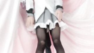 女装 子crossdresser ほむほむコス プレ衣装を試着してたら我慢できずに大量おもらし　Japanes