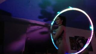 purple_star, hoola hoop, naked, dancing