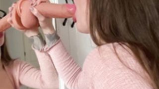 dildo wall blowjob