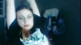 Cute  Cath teen flash her little tits on cam