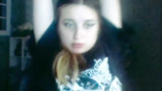 Cute  Cath teen flash her little tits on cam