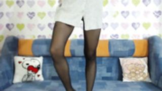 ShySchoolGrl shy_schoolgirl_ black pantyhose 4 footjob